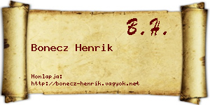Bonecz Henrik névjegykártya